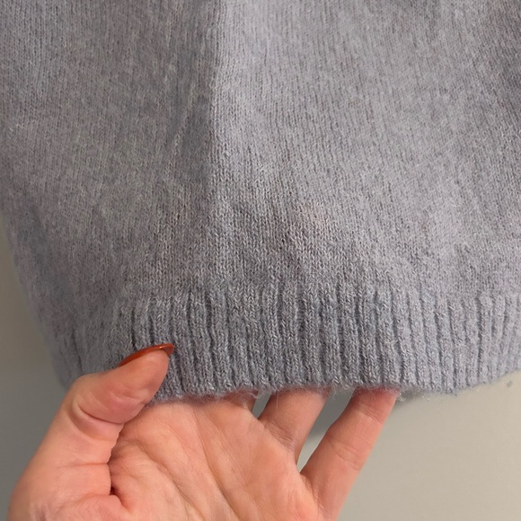 Everlane Alpaca Wool Blend Soft periwinkle blue Knit Top Short Sleeve Sweater - Picture 8 of 8
